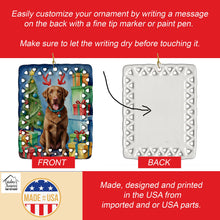 Load image into Gallery viewer, Chesapeake Bay Retriever Christmas Reindeer Porcelain Ornament