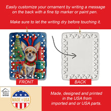Load image into Gallery viewer, Chihuahua Christmas Reindeer Porcelain Ornament