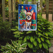 Load image into Gallery viewer, Chihuahua Christmas Garden Flag – Dog in Reindeer Antlers with Tree &amp; Gifts
