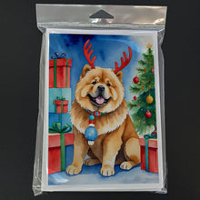 Load image into Gallery viewer, Chow Chow Christmas Reindeer Greeting Cards - Blank Note Cards – 8-Pack of Artist-Designed Cards with Envelopes