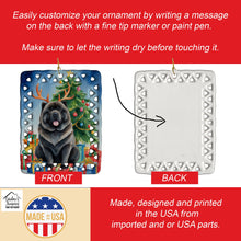 Load image into Gallery viewer, Black Chow Chow Christmas Reindeer Porcelain Ornament