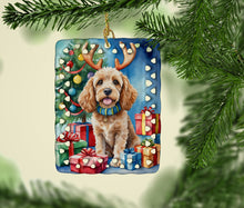 Load image into Gallery viewer, Cockapoo Christmas Reindeer Porcelain Ornament