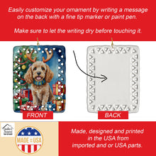 Load image into Gallery viewer, Cockapoo Christmas Reindeer Porcelain Ornament