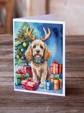 Load image into Gallery viewer, Cockapoo Christmas Reindeer Greeting Cards - Blank Note Cards – 8-Pack of Artist-Designed Cards with Envelopes