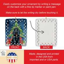 Load image into Gallery viewer, Black Cocker Spaniel Christmas Reindeer Porcelain Ornament