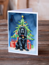Load image into Gallery viewer, Black Cocker Spaniel Christmas Reindeer Greeting Cards - Blank Note Cards – 8-Pack of Artist-Designed Cards with Envelopes