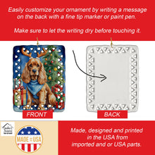 Load image into Gallery viewer, Cocker Spaniel Christmas Reindeer Porcelain Ornament