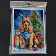 Load image into Gallery viewer, Cocker Spaniel Christmas Reindeer Greeting Cards - Blank Note Cards – 8-Pack of Artist-Designed Cards with Envelopes