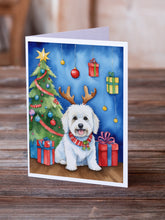 Load image into Gallery viewer, Coton de Tulear Christmas Reindeer Greeting Cards - Blank Note Cards – 8-Pack of Artist-Designed Cards with Envelopes