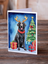 Load image into Gallery viewer, Curly-Coated Retriever Christmas Reindeer Greeting Cards - Blank Note Cards – 8-Pack of Artist-Designed Cards with Envelopes
