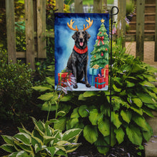 Load image into Gallery viewer, Curly-Coated Retriever Christmas Garden Flag – Dog in Reindeer Antlers with Tree &amp; Gifts
