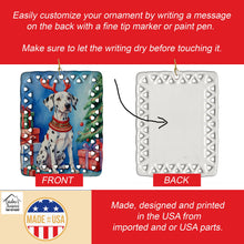 Load image into Gallery viewer, Dalmatian Christmas Reindeer Porcelain Ornament