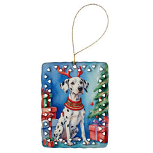 Load image into Gallery viewer, Dalmatian Christmas Reindeer Porcelain Ornament
