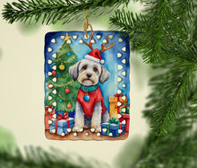 Load image into Gallery viewer, Dandie Dinmont Terrier Christmas Reindeer Porcelain Ornament