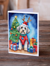 Load image into Gallery viewer, Dandie Dinmont Terrier Christmas Reindeer Greeting Cards - Blank Note Cards – 8-Pack of Artist-Designed Cards with Envelopes
