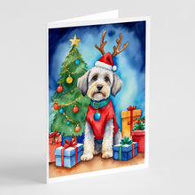 Load image into Gallery viewer, Dandie Dinmont Terrier Christmas Reindeer Greeting Cards - Blank Note Cards – 8-Pack of Artist-Designed Cards with Envelopes