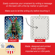 Load image into Gallery viewer, Doberman Pinscher Christmas Reindeer Porcelain Ornament