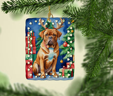 Load image into Gallery viewer, Dogue de Bordeaux Christmas Reindeer Porcelain Ornament