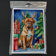 Load image into Gallery viewer, Dogue de Bordeaux Christmas Reindeer Greeting Cards - Blank Note Cards – 8-Pack of Artist-Designed Cards with Envelopes