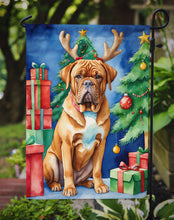 Load image into Gallery viewer, Dogue de Bordeaux Christmas Garden Flag – Dog in Reindeer Antlers with Tree &amp; Gifts