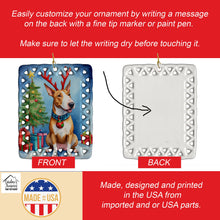 Load image into Gallery viewer, Bull Terrier Christmas Reindeer Porcelain Ornament
