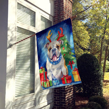 Load image into Gallery viewer, White English Bulldog Christmas Reindeer House Flag