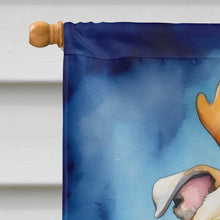 Load image into Gallery viewer, White English Bulldog Christmas Reindeer House Flag