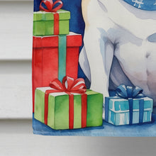 Load image into Gallery viewer, White English Bulldog Christmas Reindeer House Flag