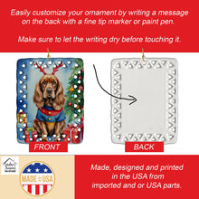 Load image into Gallery viewer, English Cocker Spaniel Christmas Reindeer Porcelain Ornament