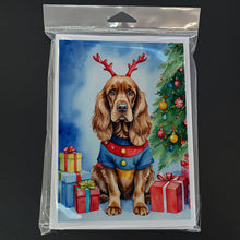 Load image into Gallery viewer, English Cocker Spaniel Christmas Reindeer Greeting Cards - Blank Note Cards – 8-Pack of Artist-Designed Cards with Envelopes