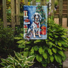 Load image into Gallery viewer, English Setter Christmas Garden Flag – Dog in Reindeer Antlers with Tree &amp; Gifts