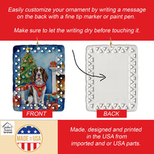 Load image into Gallery viewer, English Springer Spaniel Christmas Reindeer Porcelain Ornament