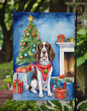 Load image into Gallery viewer, English Springer Spaniel Christmas Garden Flag – Dog in Reindeer Antlers with Tree &amp; Gifts