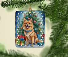 Load image into Gallery viewer, Finnish Spitz Christmas Reindeer Porcelain Ornament