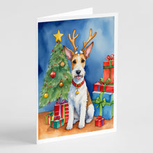 Load image into Gallery viewer, Fox Terrier Christmas Reindeer Greeting Cards - Blank Note Cards – 8-Pack of Artist-Designed Cards with Envelopes