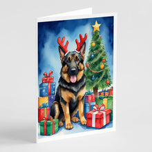 Load image into Gallery viewer, German Shepherd Christmas Reindeer Greeting Cards - Blank Note Cards – 8-Pack of Artist-Designed Cards with Envelopes