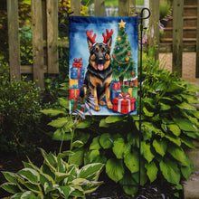 Load image into Gallery viewer, German Shepherd Christmas Garden Flag – Dog in Reindeer Antlers with Tree &amp; Gifts