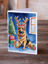 Load image into Gallery viewer, German Shepherd Christmas Reindeer Greeting Cards - Blank Note Cards – 8-Pack of Artist-Designed Cards with Envelopes