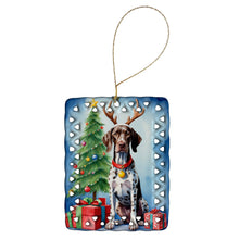 Load image into Gallery viewer, German Shorthaired Pointer Christmas Reindeer Porcelain Ornament