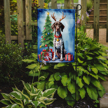 Load image into Gallery viewer, German Shorthaired Pointer Christmas Garden Flag – Dog in Reindeer Antlers with Tree &amp; Gifts