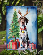 Load image into Gallery viewer, German Shorthaired Pointer Christmas Garden Flag – Dog in Reindeer Antlers with Tree &amp; Gifts