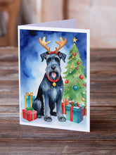 Load image into Gallery viewer, Giant Schnauzer Pointer Christmas Reindeer Greeting Cards - Blank Note Cards – 8-Pack of Artist-Designed Cards with Envelopes