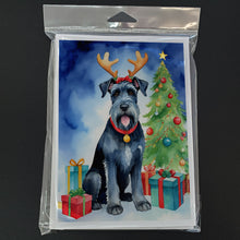 Load image into Gallery viewer, Giant Schnauzer Pointer Christmas Reindeer Greeting Cards - Blank Note Cards – 8-Pack of Artist-Designed Cards with Envelopes