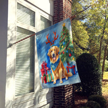 Load image into Gallery viewer, Golden Retriever Christmas Reindeer House Flag