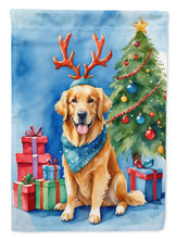 Load image into Gallery viewer, Golden Retriever Christmas Reindeer House Flag