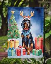 Load image into Gallery viewer, Gordon Setter Christmas Garden Flag – Dog in Reindeer Antlers with Tree &amp; Gifts