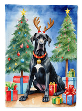Load image into Gallery viewer, Black Great Dane Christmas Reindeer House Flag