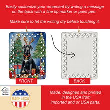 Load image into Gallery viewer, Black Great Dane Christmas Reindeer Porcelain Ornament