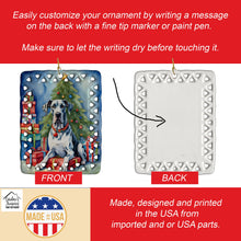 Load image into Gallery viewer, Harlequin Great Dane Christmas Reindeer Porcelain Ornament