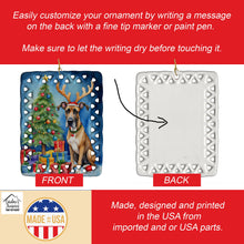 Load image into Gallery viewer, Great Dane Christmas Reindeer Porcelain Ornament